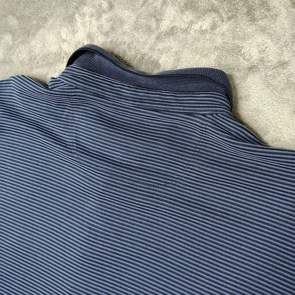 Tommy Bahama Polo Shirt Mens XL Blue‎ Ribbed Long Sleeve Marlin Logo Knit